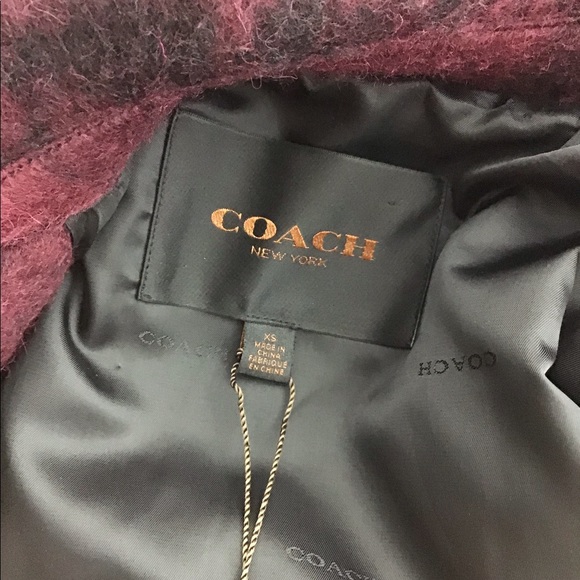 Coach plaid long alpaca wool blend coat - Picture 5 of 9